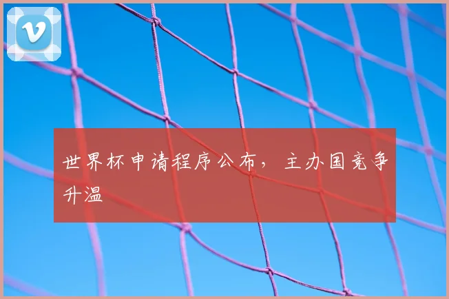 世界杯申请程序公布,主办国竞争升温